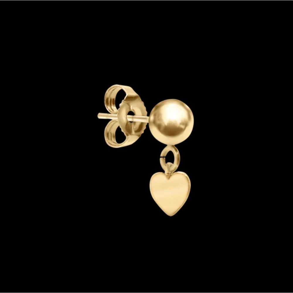 Gold Heart Drop Earrings